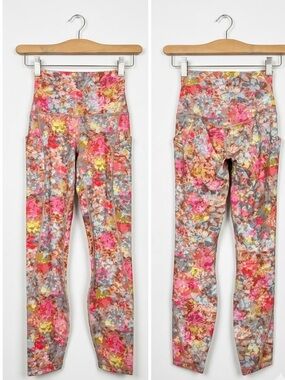 💐 LULULEMON Athletica Floral Multi-Color High-Waist Leggings Size 6 💐